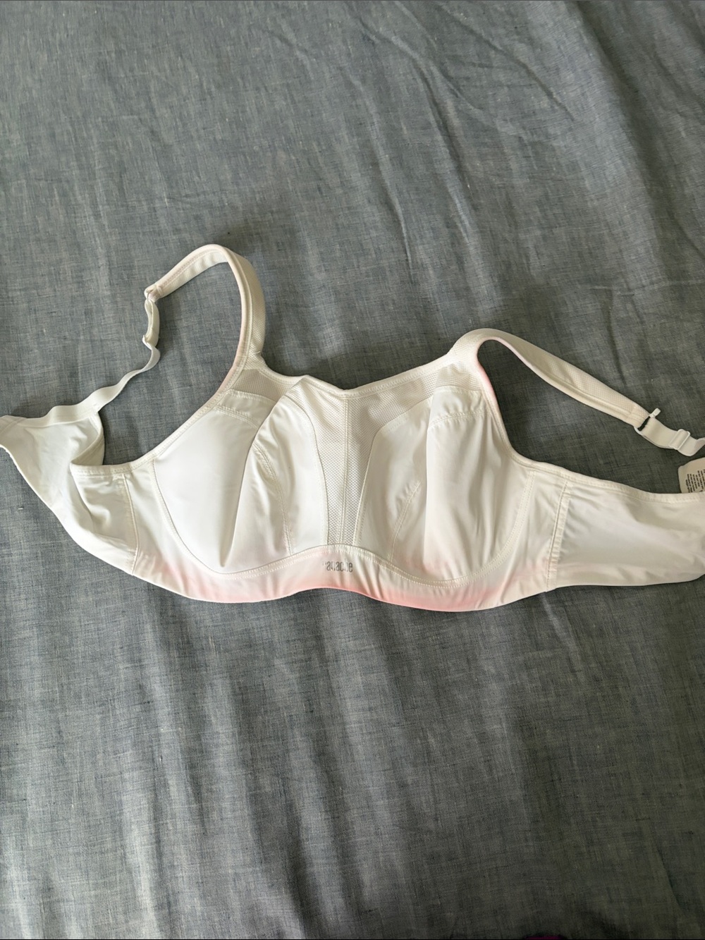 Panache White Underwire Support Bra with Subtle Pink Tint